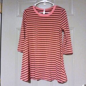 Motherhood Striped Pink and Brown Women's Top Size S